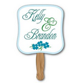 Rectangle Hand Held Paper Fan (7 3/8"x7 3/4")